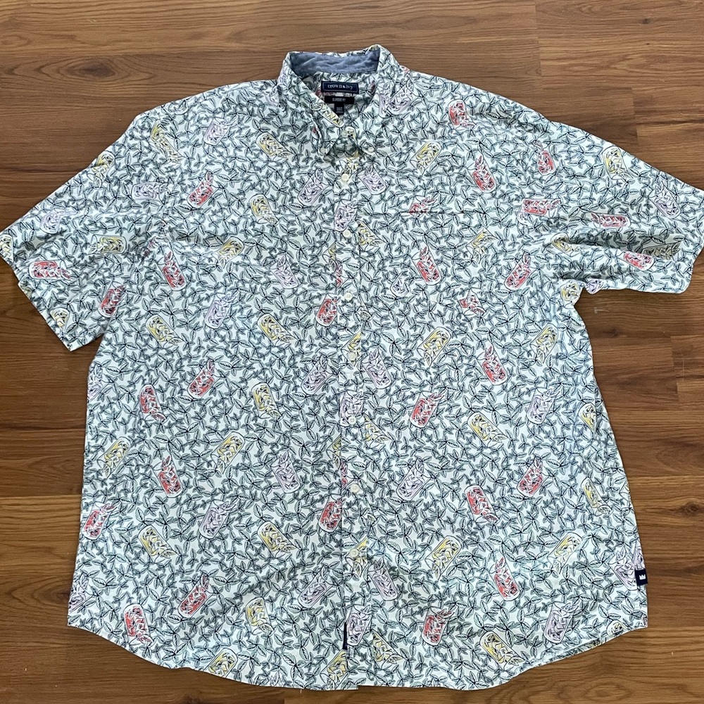 Crown & Ivy 3XLT Men’s Southern Shirting Tea Themed Buttoned Down Shirt